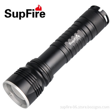1100 lumens zoomable tactical and 18650 battery LED flashlight SupFire F11-T